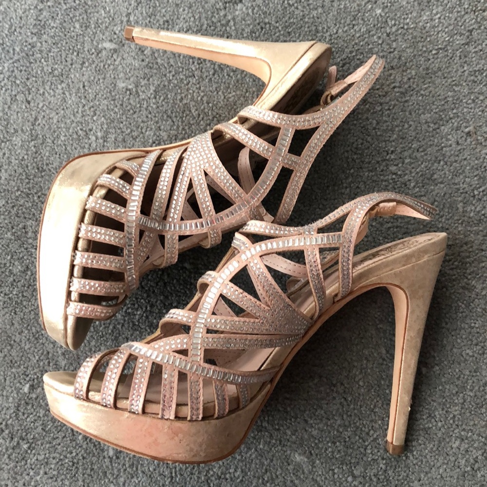 Vince Camuto Gold Sparkly Heels, Size 8.5
